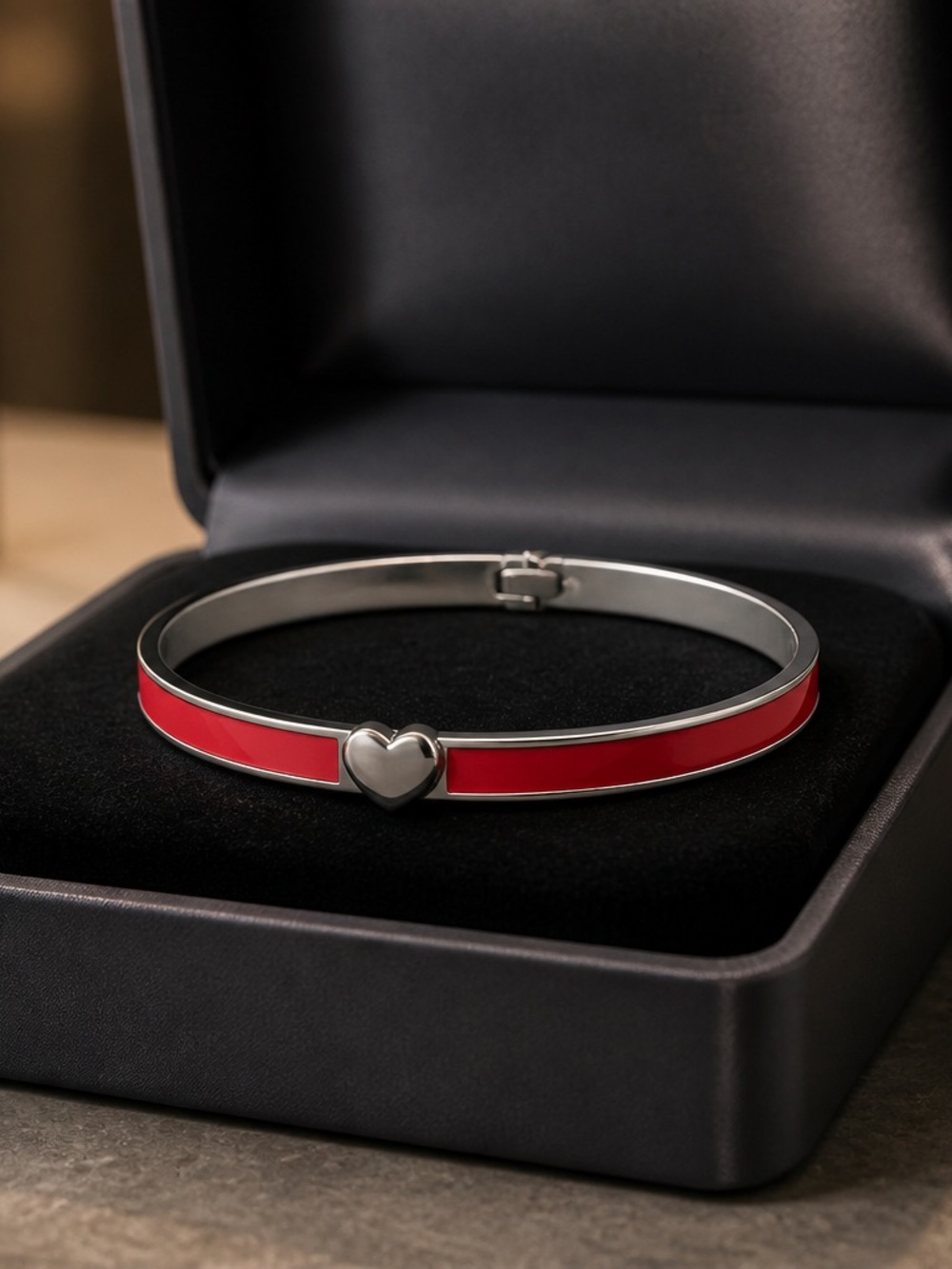 kate spade Gold-Tone Bracelet with Red Enamel and Heart Accent